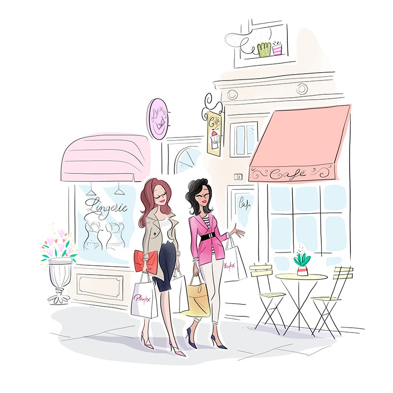 illustration magalie F shopping girls.jpg - Magalie F | Virginie